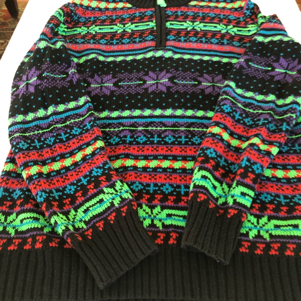 Men’s Blue Squares Ski Sweater - Picture 5 of 7